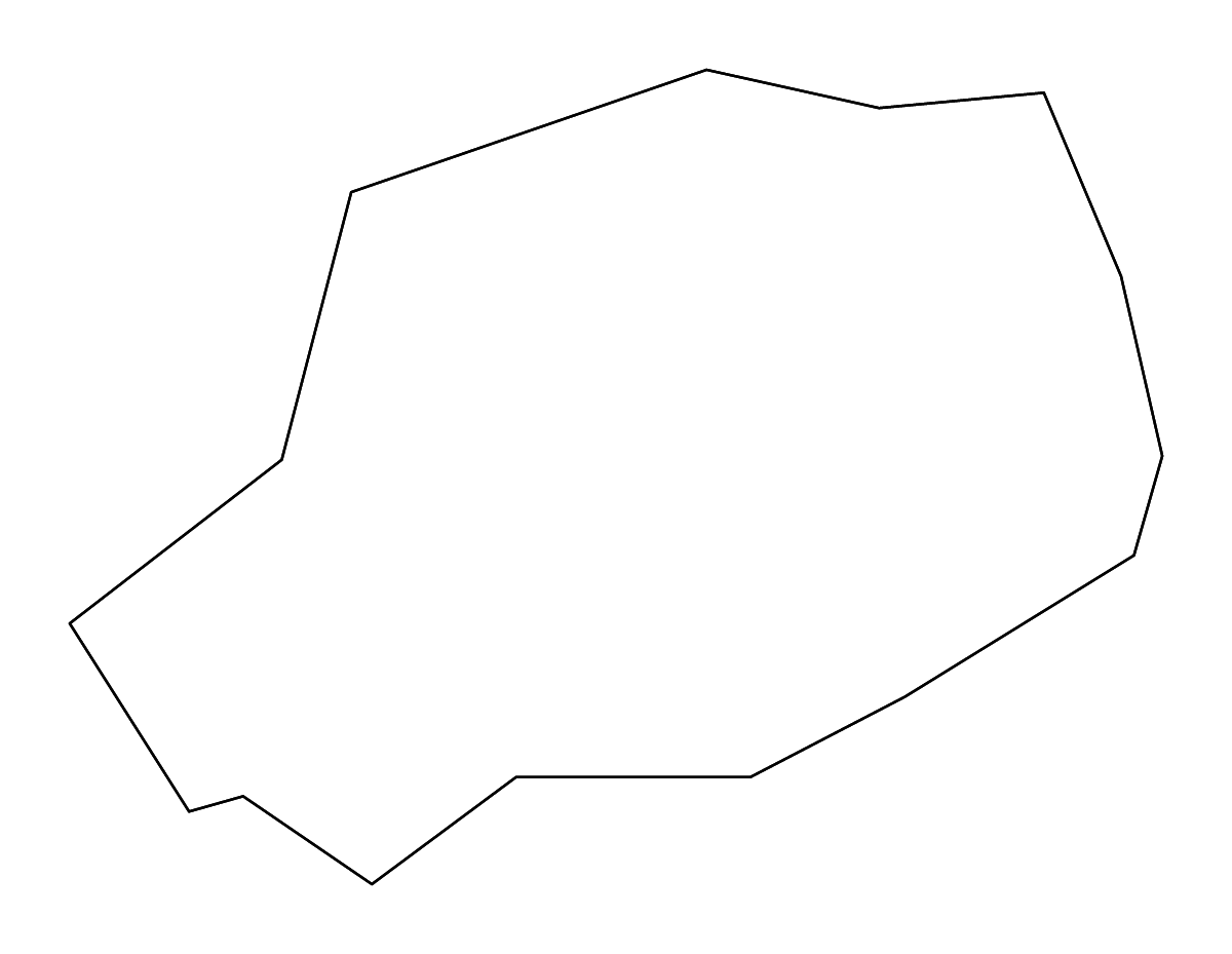 Outline map of Győr Urban county, Hungary with rivers.
