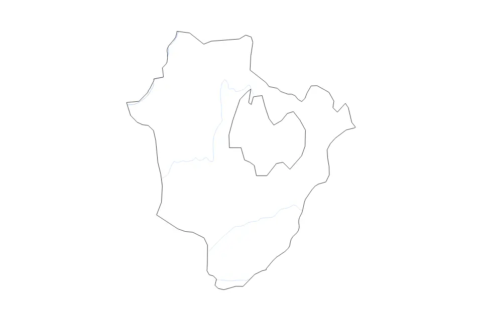 Mapa de Hajdú-Bihar, Hungary de tipo contorno y ríos para Europa, con contorno y ríos con límites limpios.