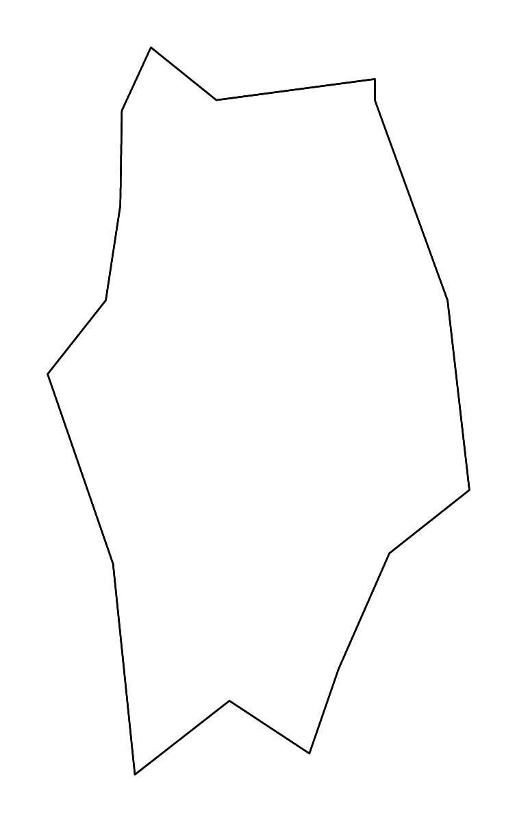 Outline map of Kaposvár Urban county, Hungary with rivers.