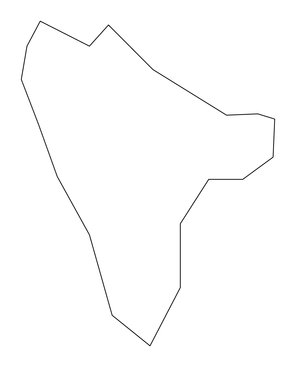 Outline map of Kecskemét Urban county, Hungary.