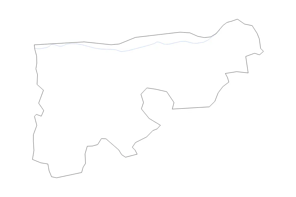 Mapa de Komárom-Esztergom, Hungary de tipo contorno y ríos para Europa, con contorno y ríos con límites limpios.
