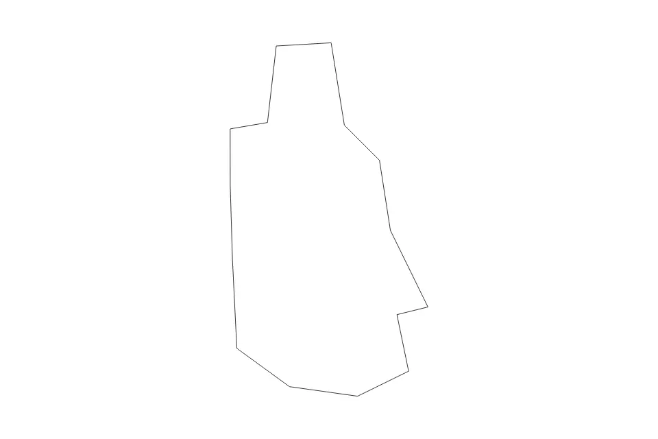 Outline map of Nagykanizsa Urban county, Hungary with subdivision borders.
