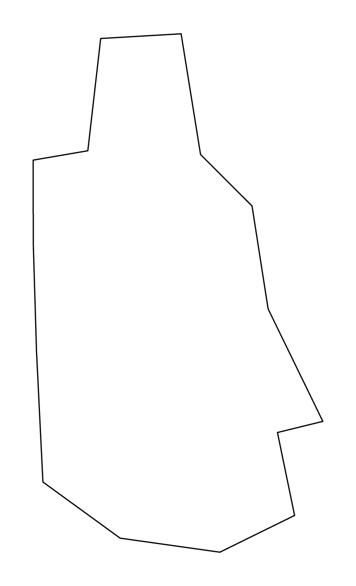 Outline map of Nagykanizsa Urban county, Hungary.