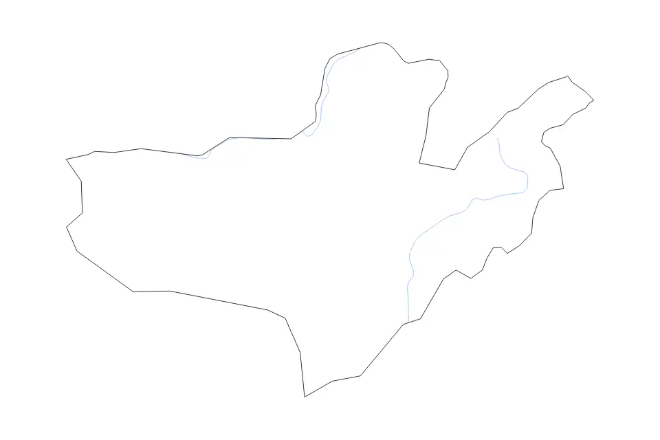 Mapa de Nógrád, Hungary de tipo contorno y ríos para Europa, con contorno y ríos con límites limpios.