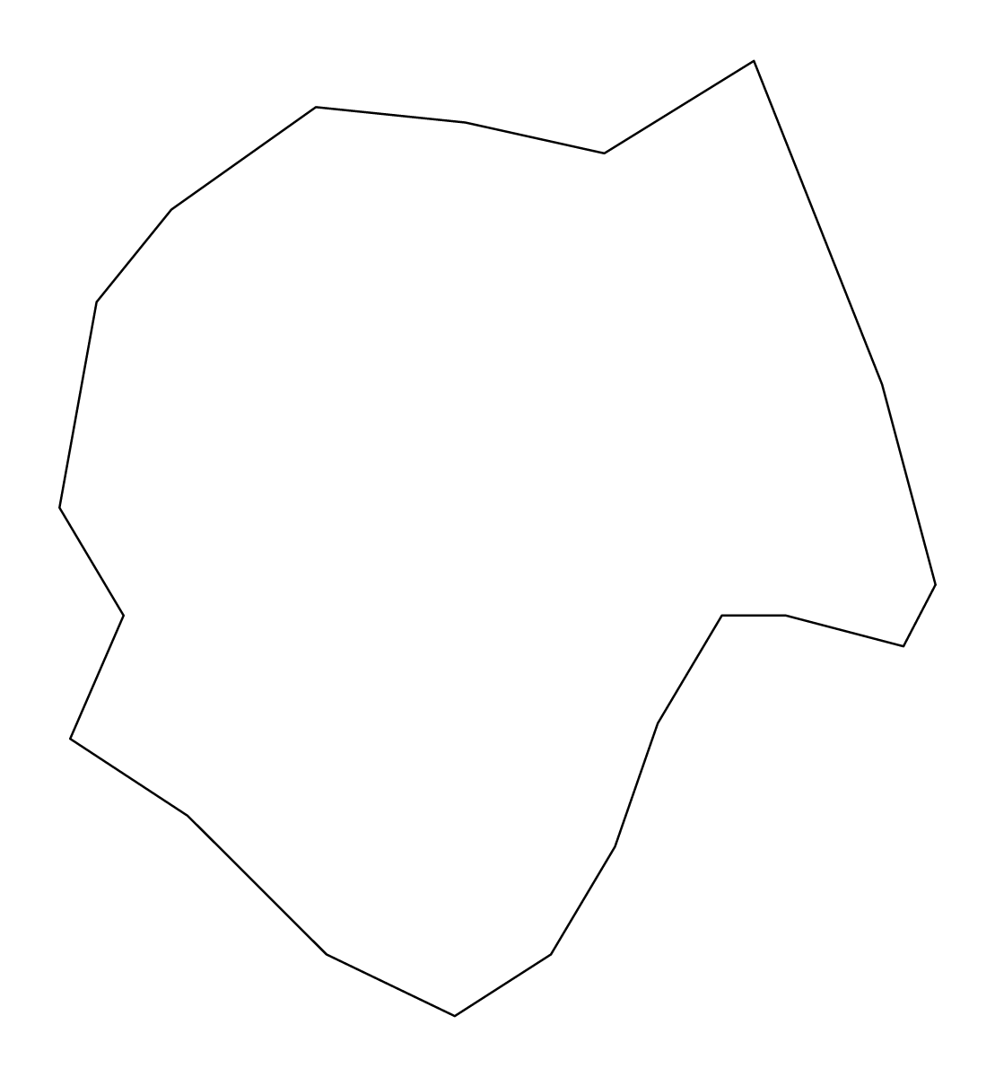 Mapa de contorno de Pécs, Hungary.