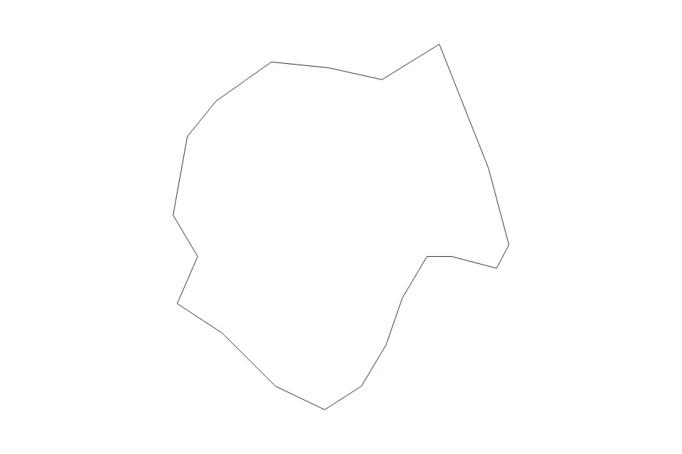 Mapa de Pécs, Hungary de tipo contorno para Europa, con contorno con límites limpios.