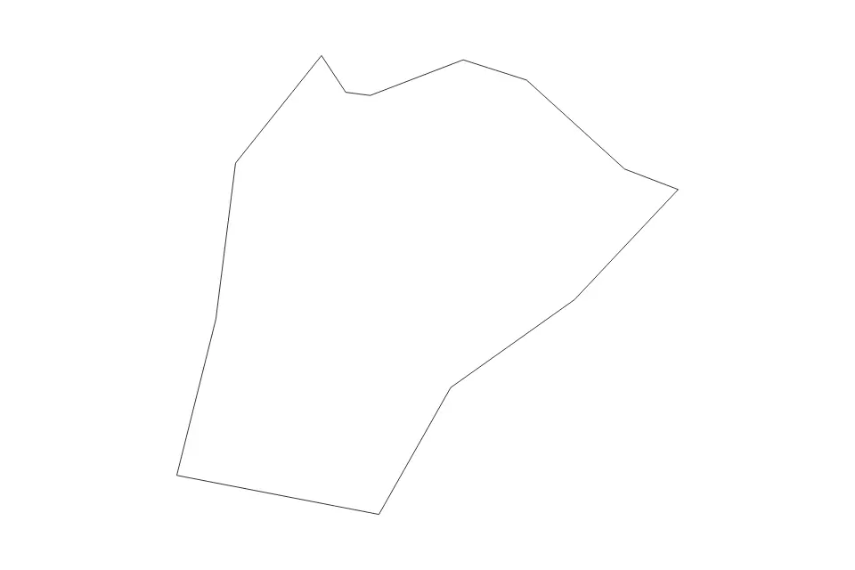 Outline map of Salgótarján Urban county, Hungary with subdivision borders.