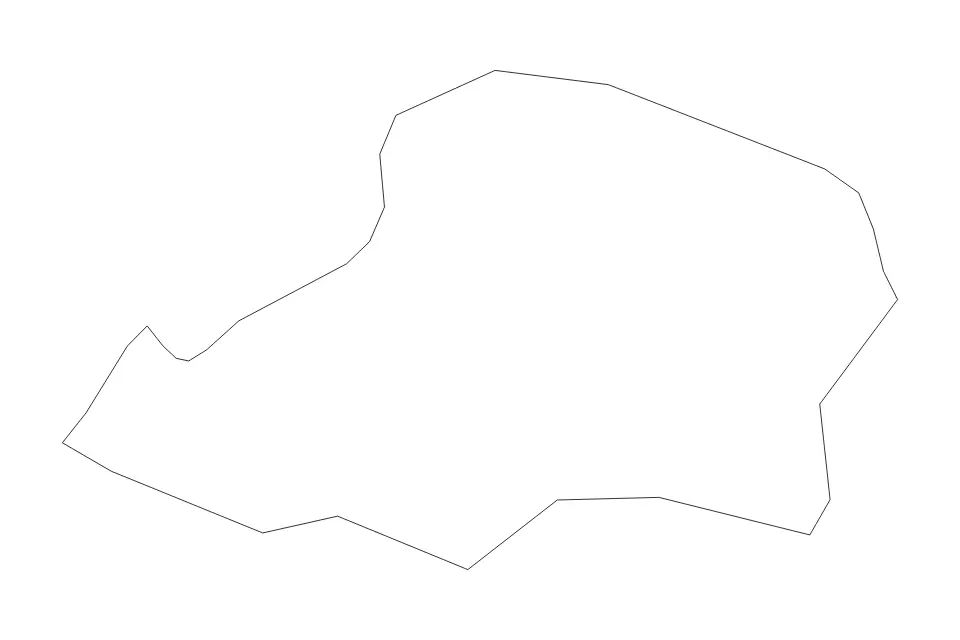 Outline map of Sopron Urban county, Hungary with subdivision borders.