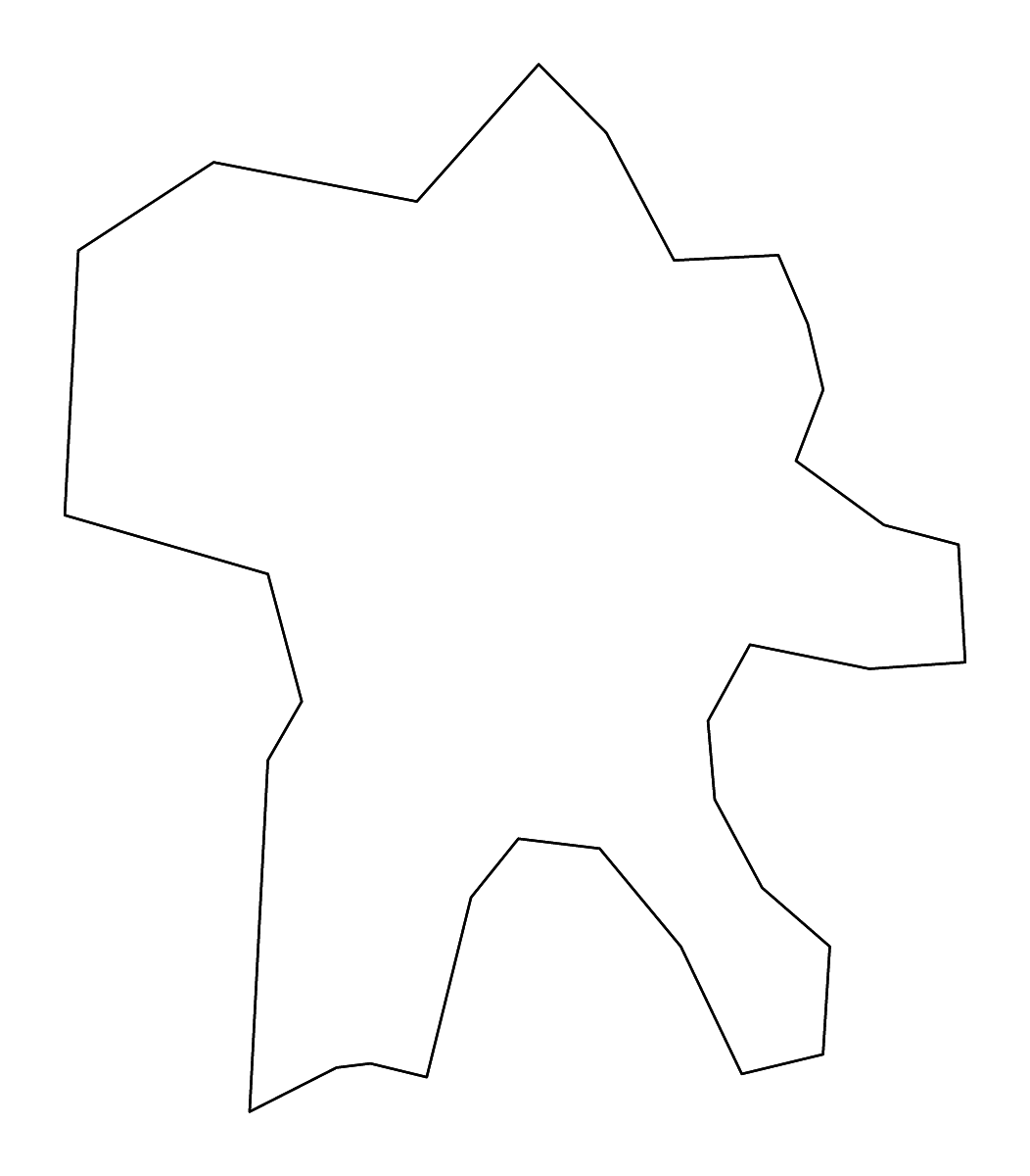 Mapa de contorno de Szeged, Hungary con ríos.