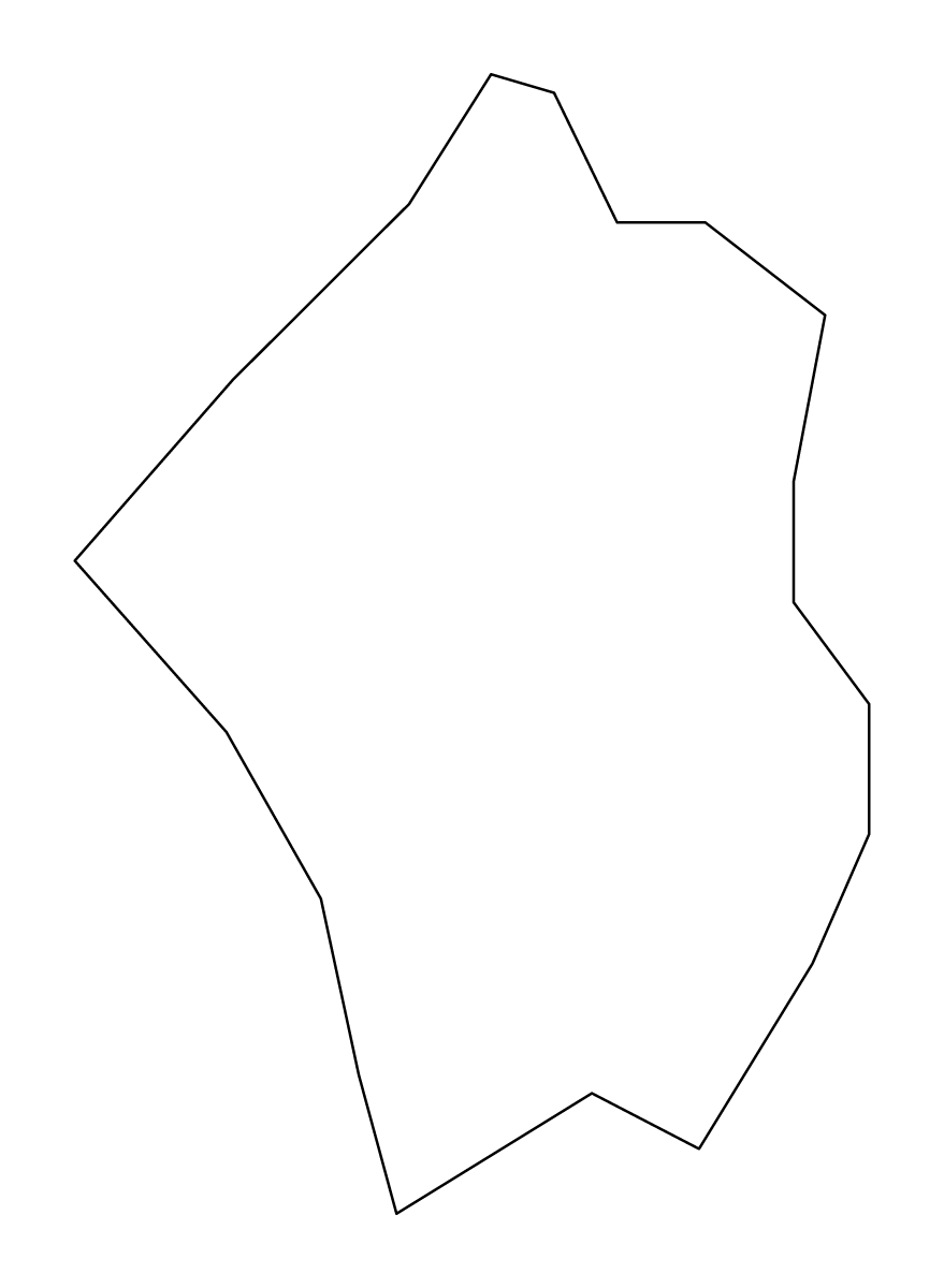 Outline map of Székesfehérvár Urban county, Hungary.