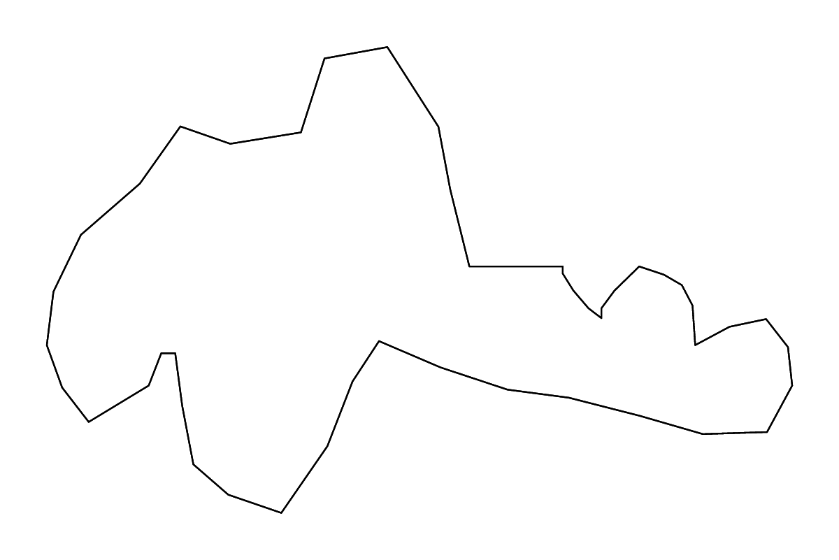 Mapa de contorno de Szekszárd, Hungary con ríos.