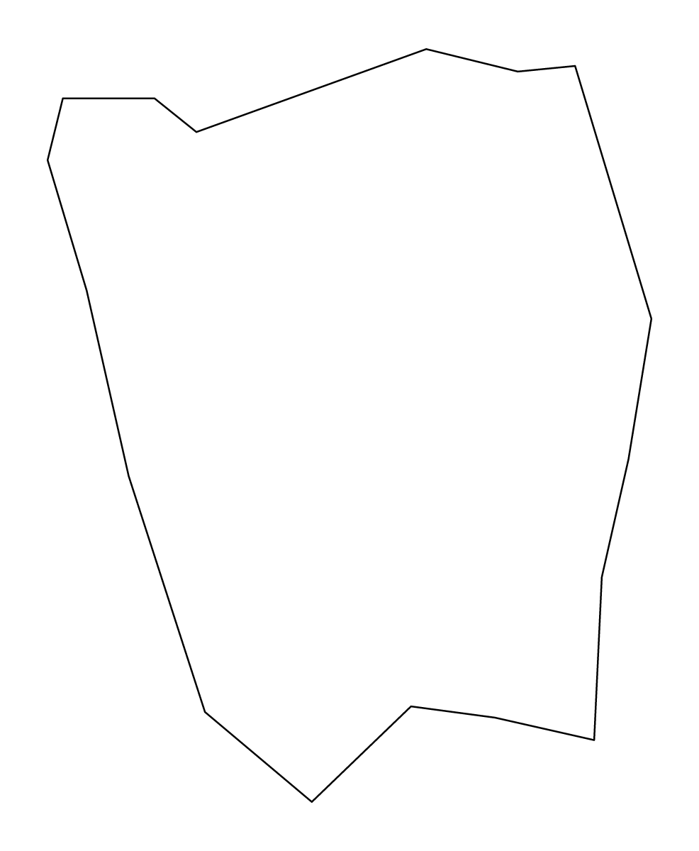 Outline map of Szombathely Urban county, Hungary.