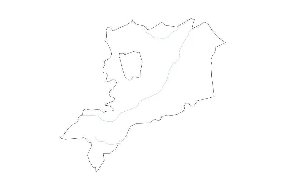 Mapa de Vas, Hungary de tipo contorno y ríos para Europa, con contorno y ríos con límites limpios.