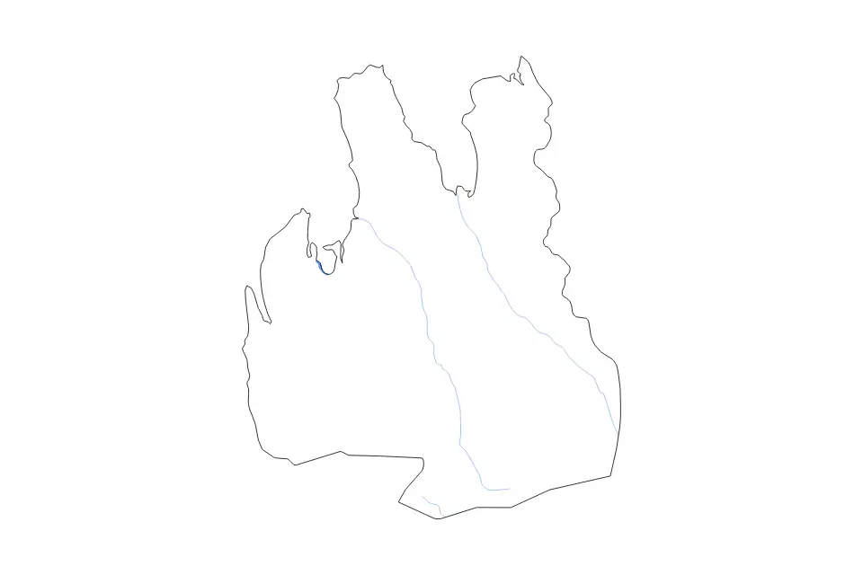 Carte de Northwestern, Iceland de type contour, lacs et rivières pour Europe, montrant contour, lacs et rivières avec des éléments hydrographiques comme Hóp.
