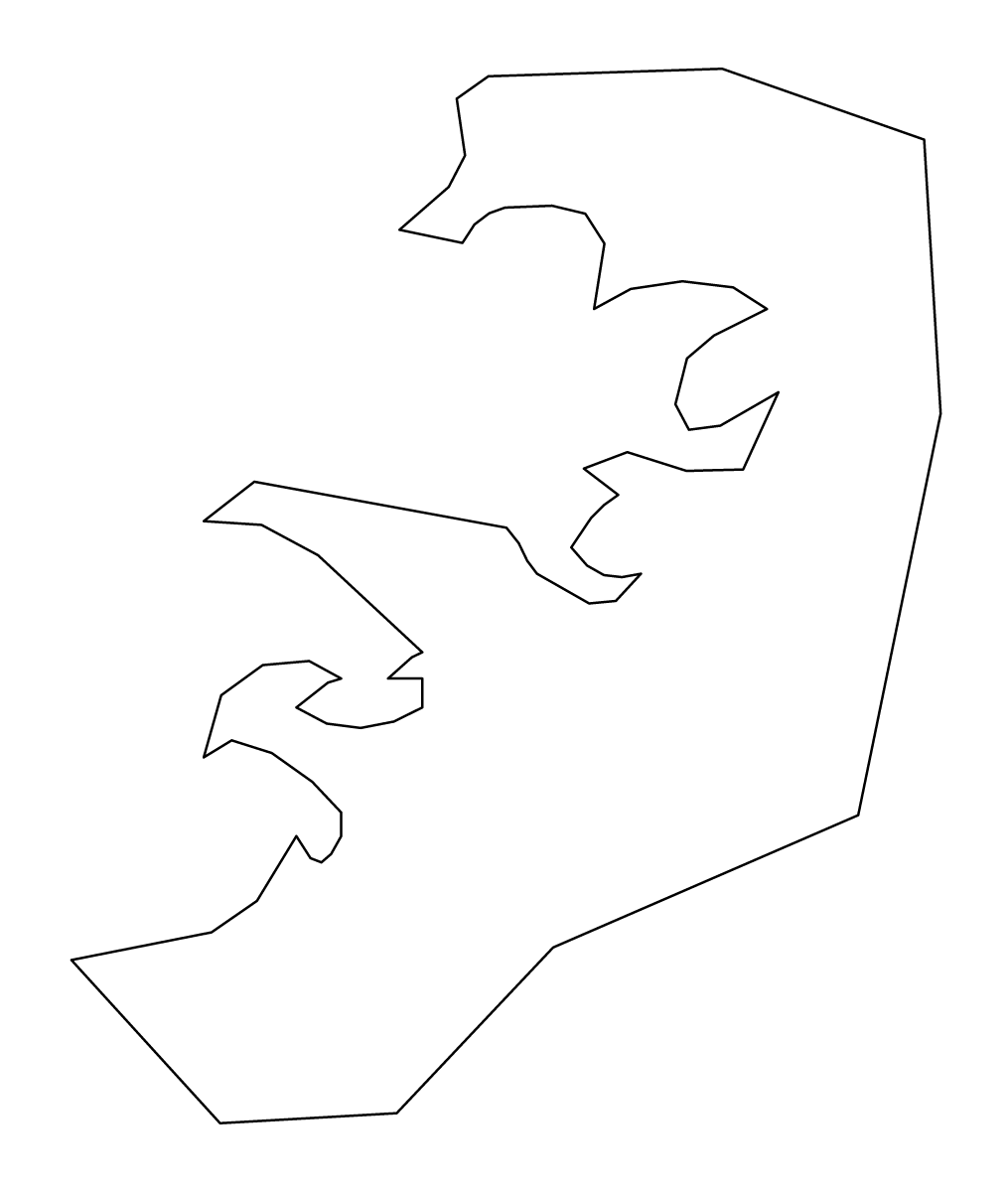 Mapa de contorno de Reykjavík, Iceland.