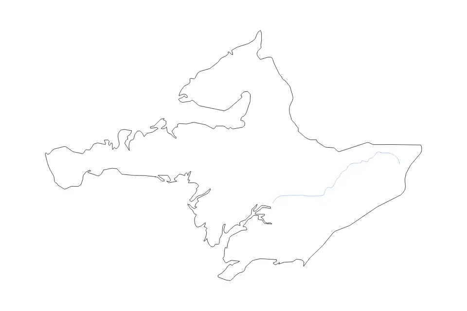 Mapa de Western, Iceland de tipo contorno y ríos para Europa, con contorno y ríos con límites limpios.
