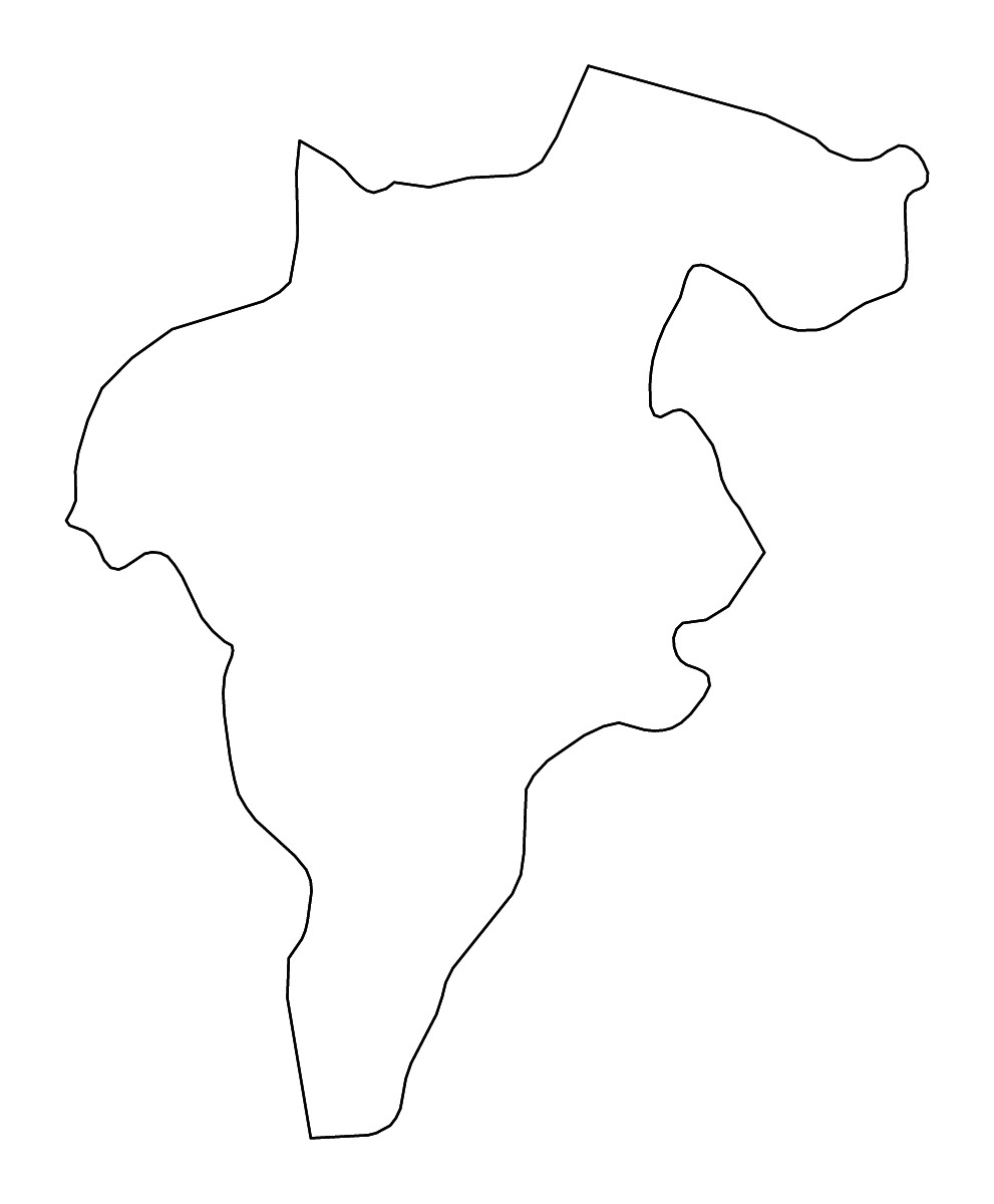 Mapa de contorno de Carlow, Ireland con ríos.
