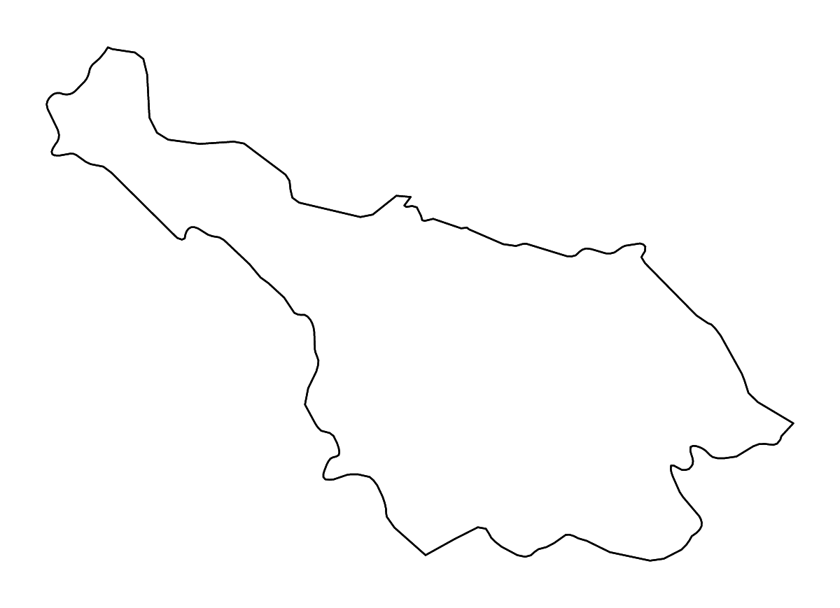 Mapa de contorno de Cavan, Ireland con ríos.