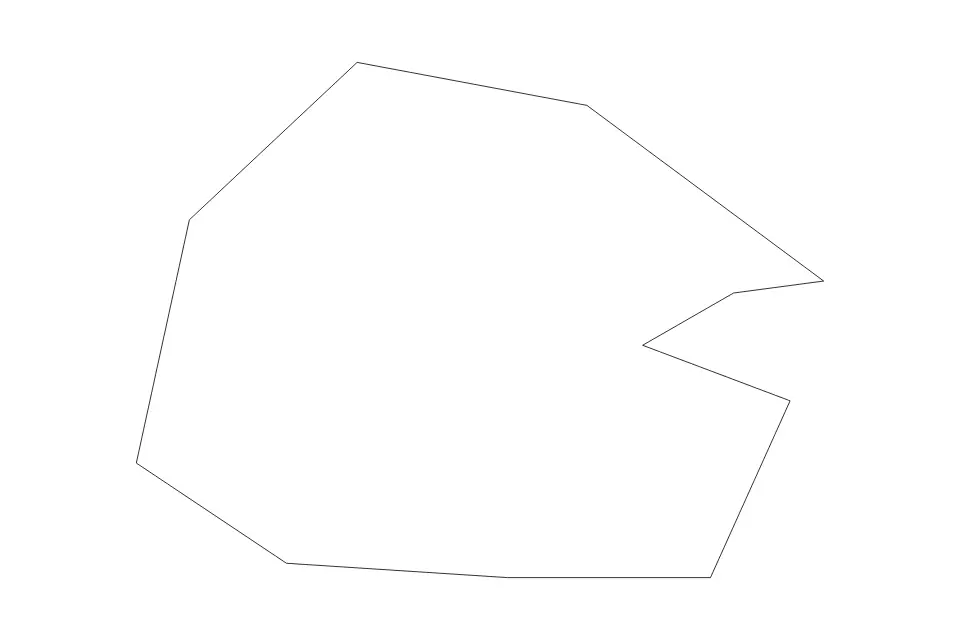 Outline map of Cork City, Ireland with subdivision borders.