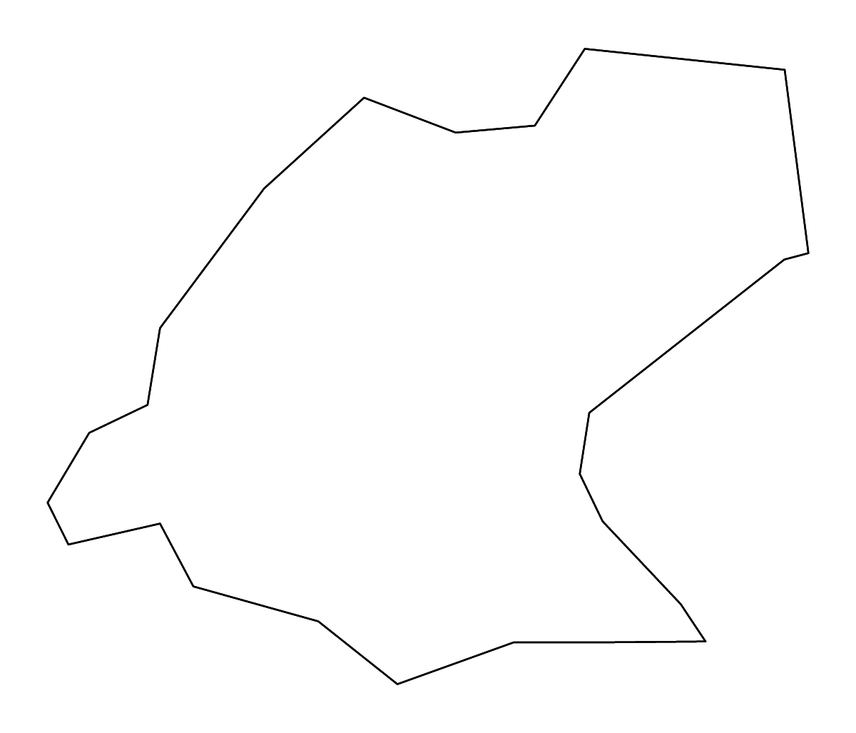 Outline map of Dublin County, Ireland with rivers.