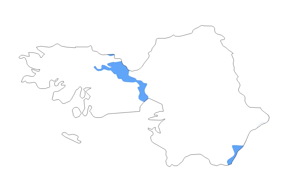 Mapa de Galway (County), Ireland de tipo contorno, lagos y ríos para Europa, con contorno, lagos y ríos con elementos de agua como Lough Mask, Lough Derg y Lough Corrib.