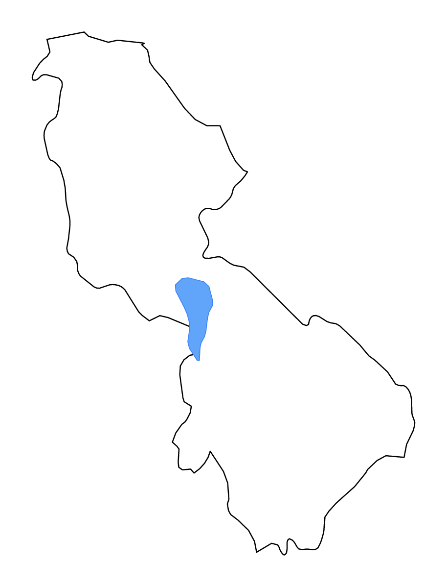 Carte de contour de Leitrim, Ireland avec lacs et rivières.