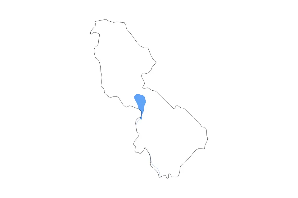 Outline map of Leitrim County, Ireland with subdivision borders and major lakes and rivers.
