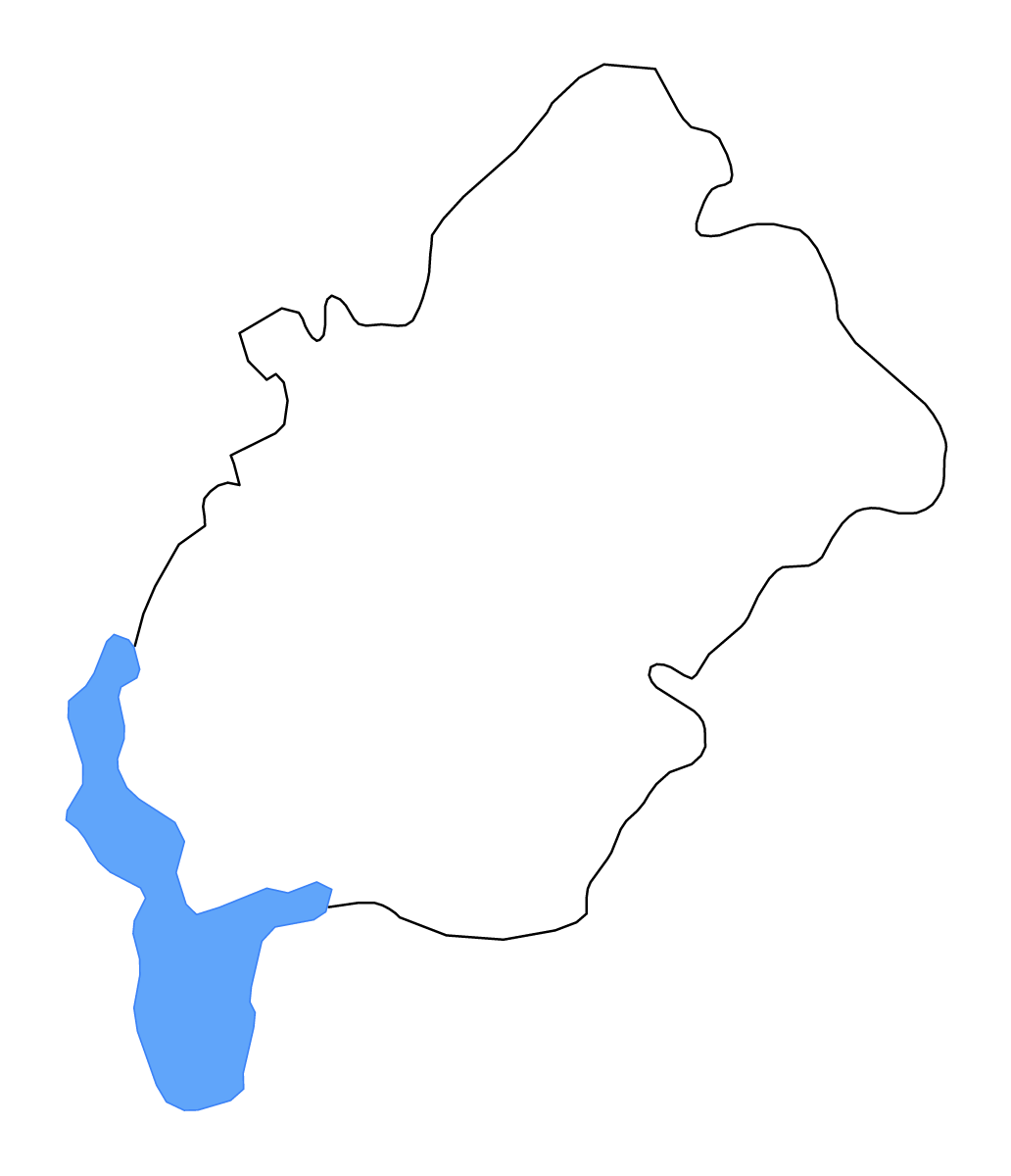 Carte de contour de Longford, Ireland avec lacs et rivières.