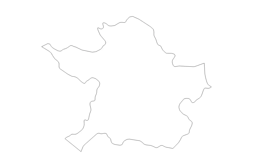 Outline map of Meath County, Ireland with subdivision borders.