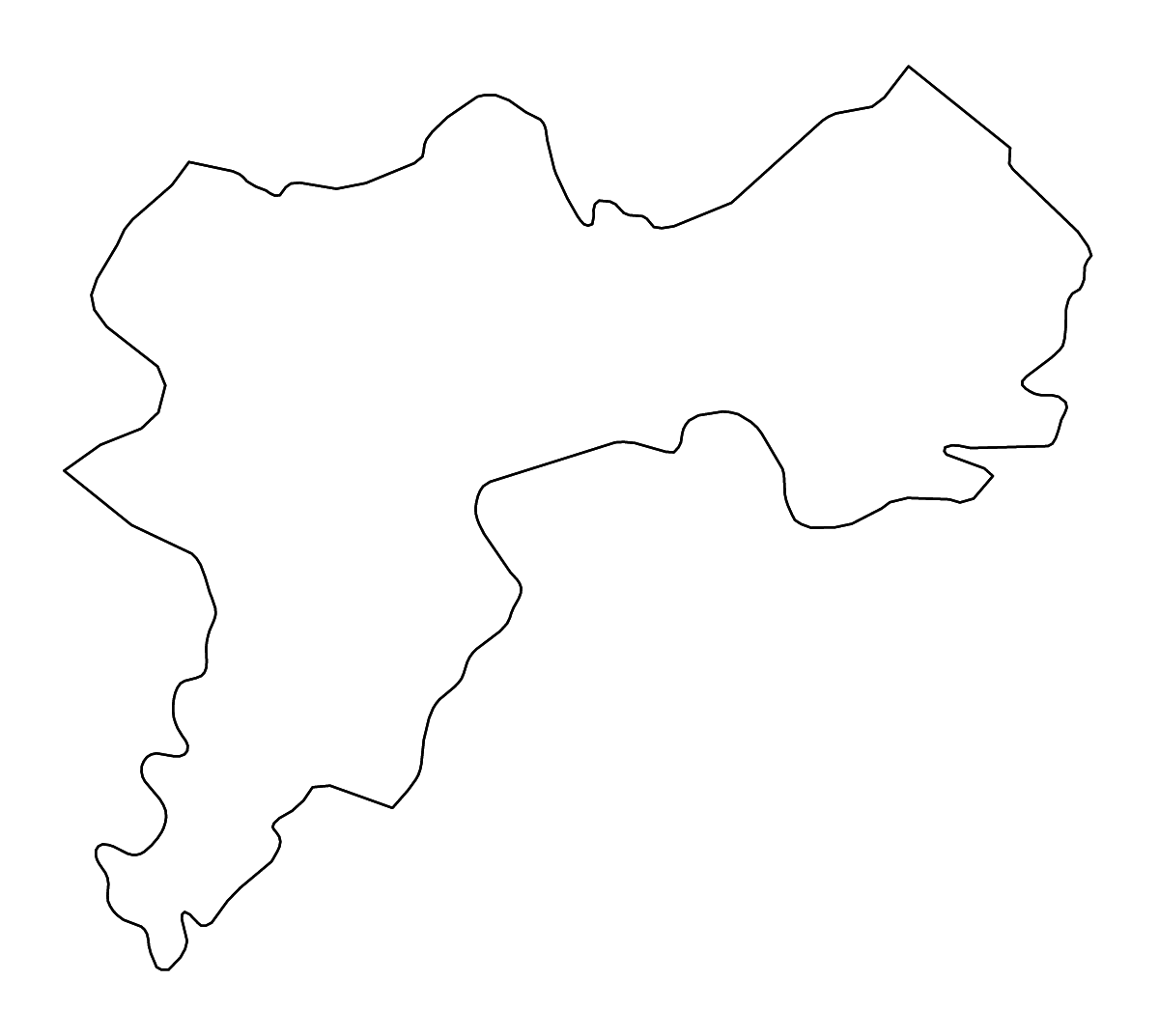 Mapa de contorno de Offaly, Ireland con ríos.