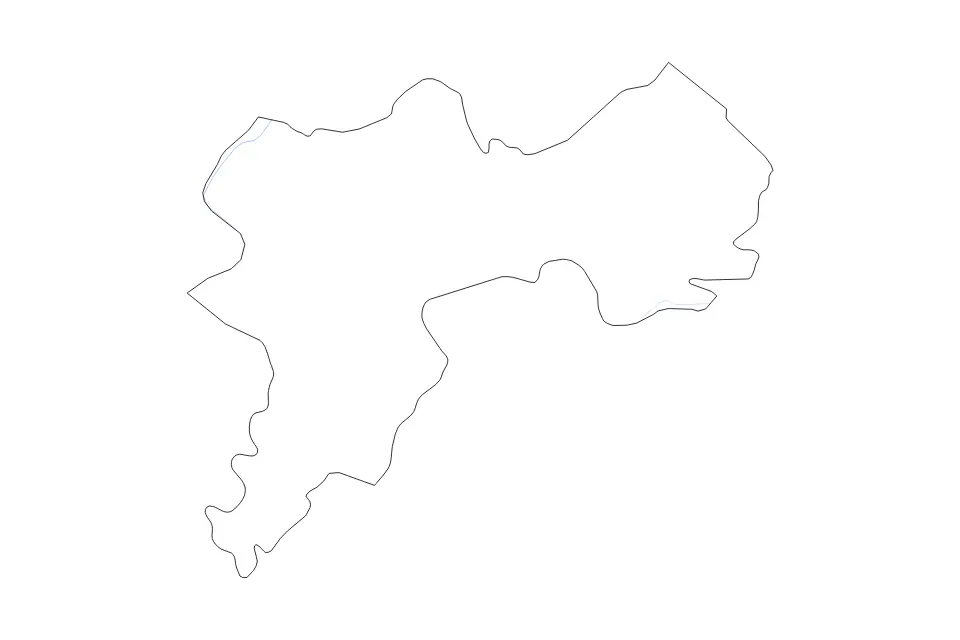 Mapa de Offaly, Ireland de tipo contorno y ríos para Europa, con contorno y ríos con límites limpios.