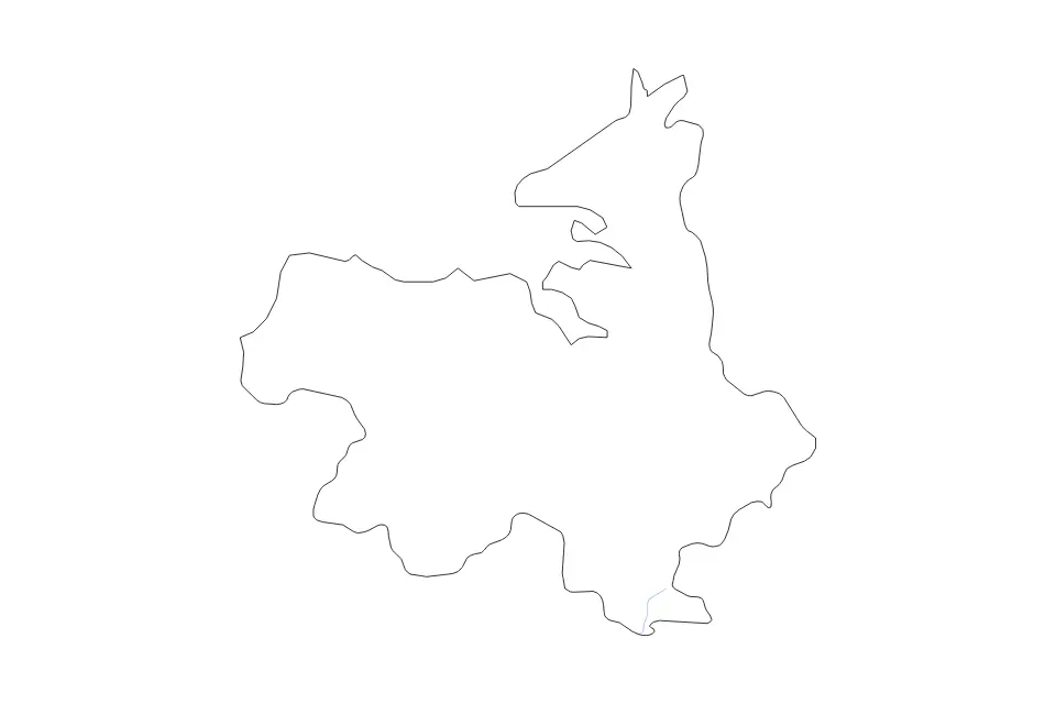Outline map of Sligo County, Ireland with subdivision borders and rivers.