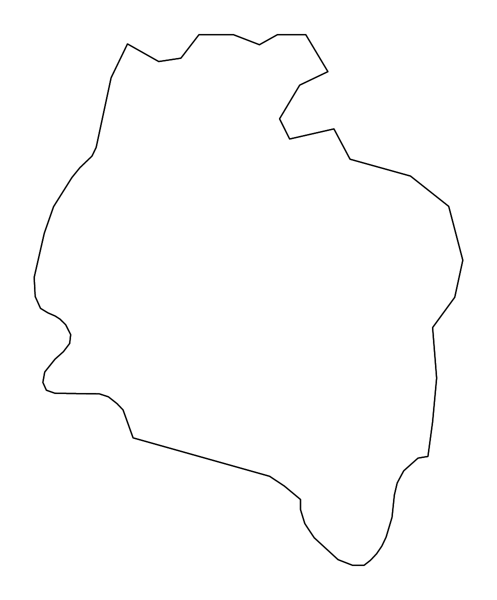 Outline map of South Dublin County, Ireland with rivers.
