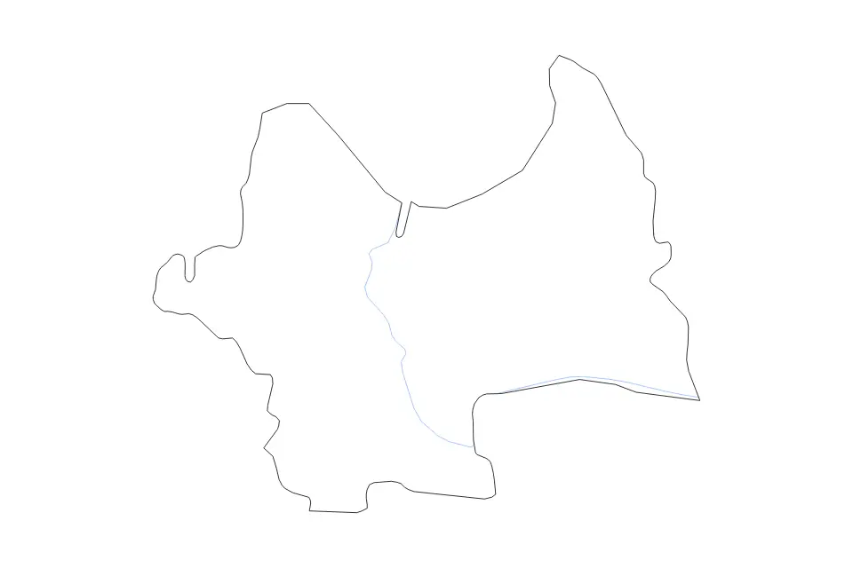 Outline map of Tipperary County (5572), Ireland with subdivision borders and rivers.
