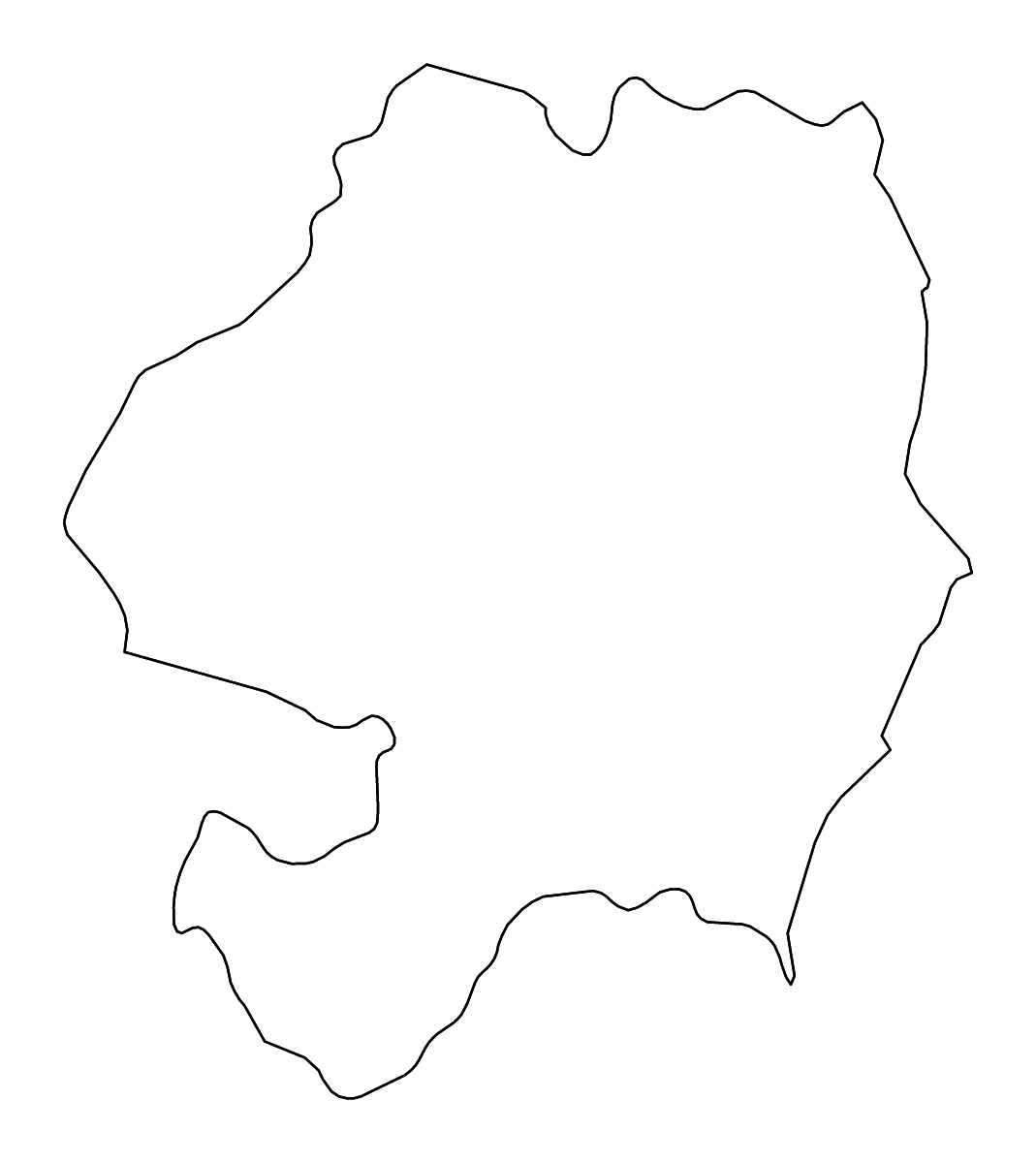 Carte de contour de Wicklow, Ireland avec rivières.