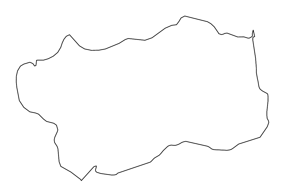 Outline map of Aosta, Italy with rivers.