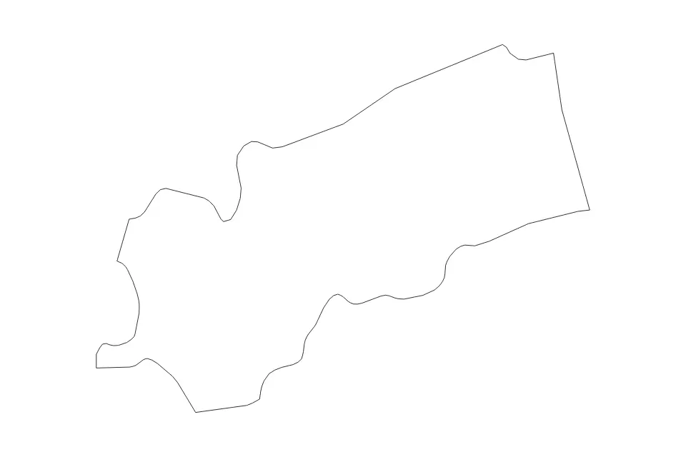 Outline map of Ascoli Piceno, Italy with subdivision borders.