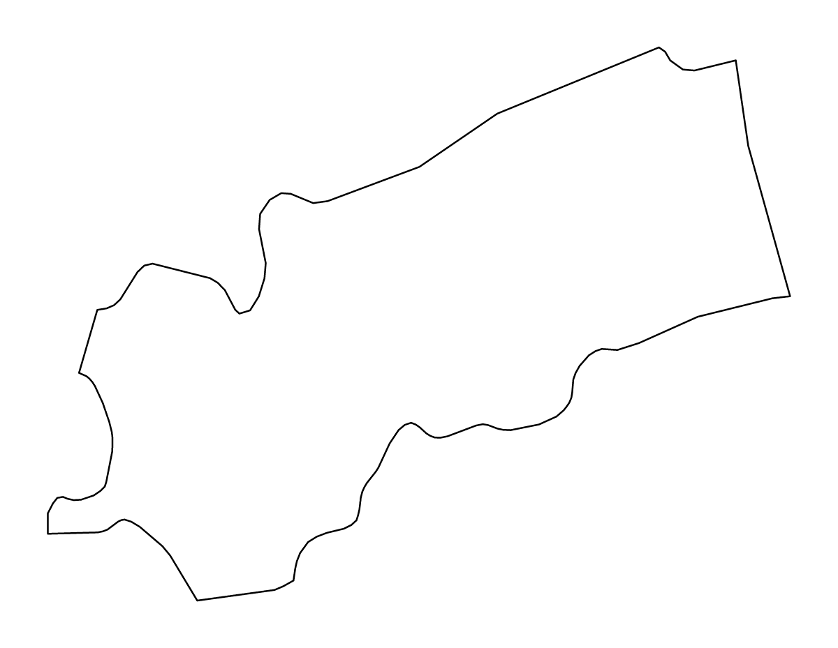 Outline map of Ascoli Piceno, Italy.