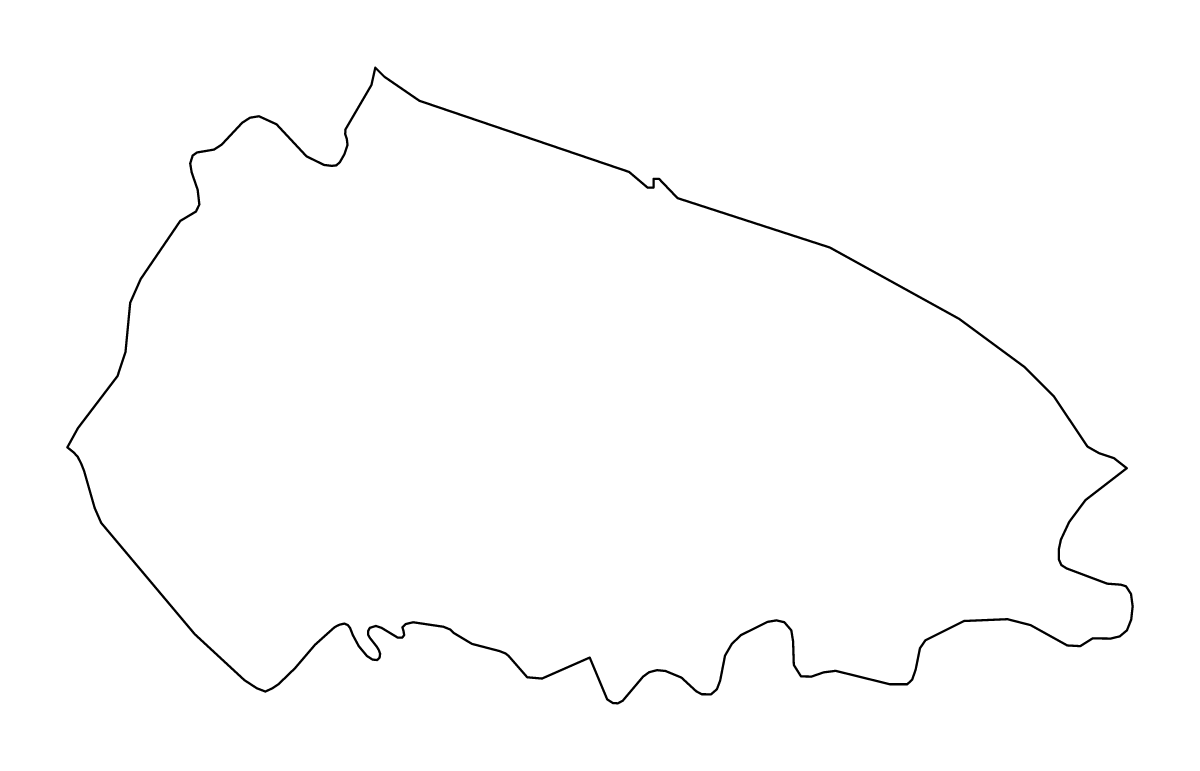 Outline map of Bari, Italy.