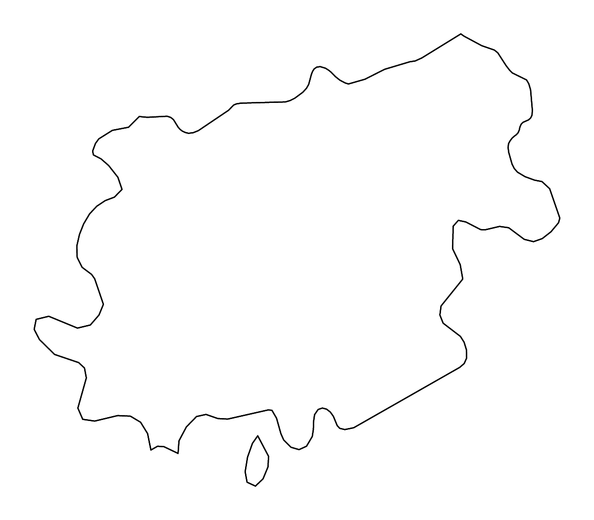 Outline map of Benevento, Italy with rivers.