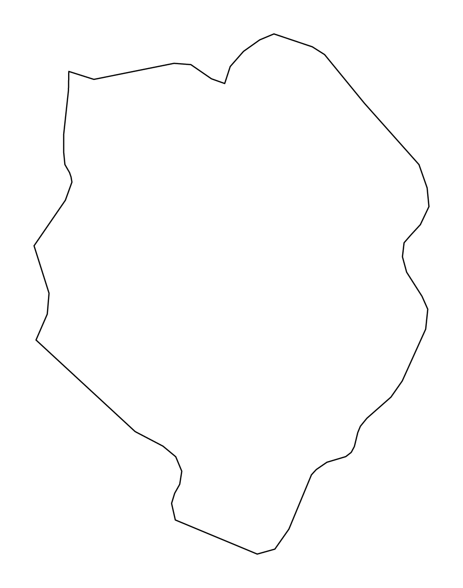 Outline map of Biella, Italy.