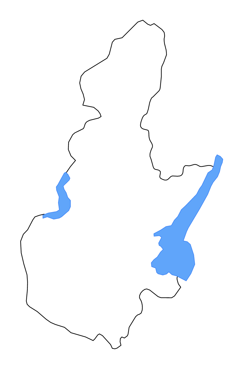 Mapa de contorno de Brescia, Italy con lagos y ríos.