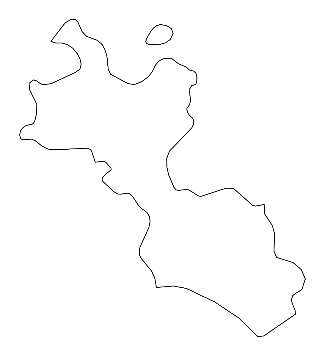 Mapa de contorno de Caltanissetta, Italy con ríos.