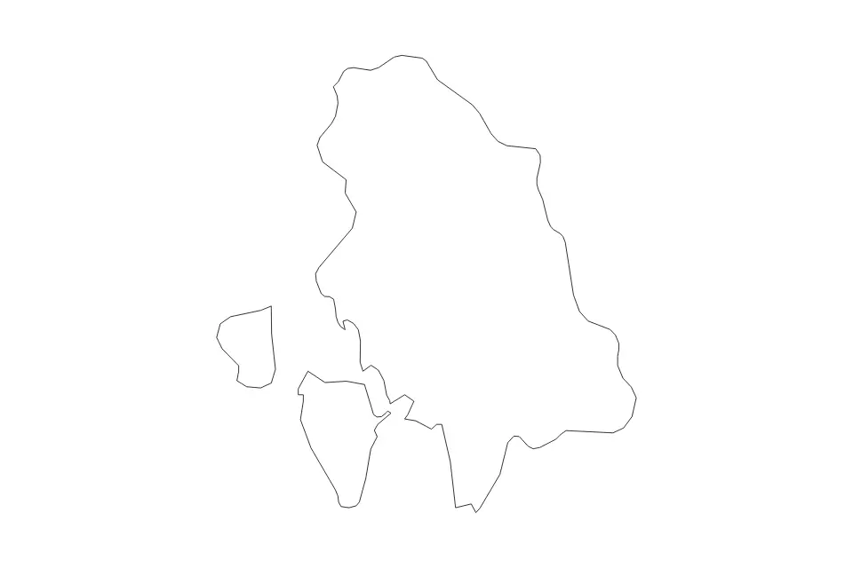 Mapa de Carbonia-Iglesias, Italy de tipo contorno para Europa, con contorno con límites limpios.