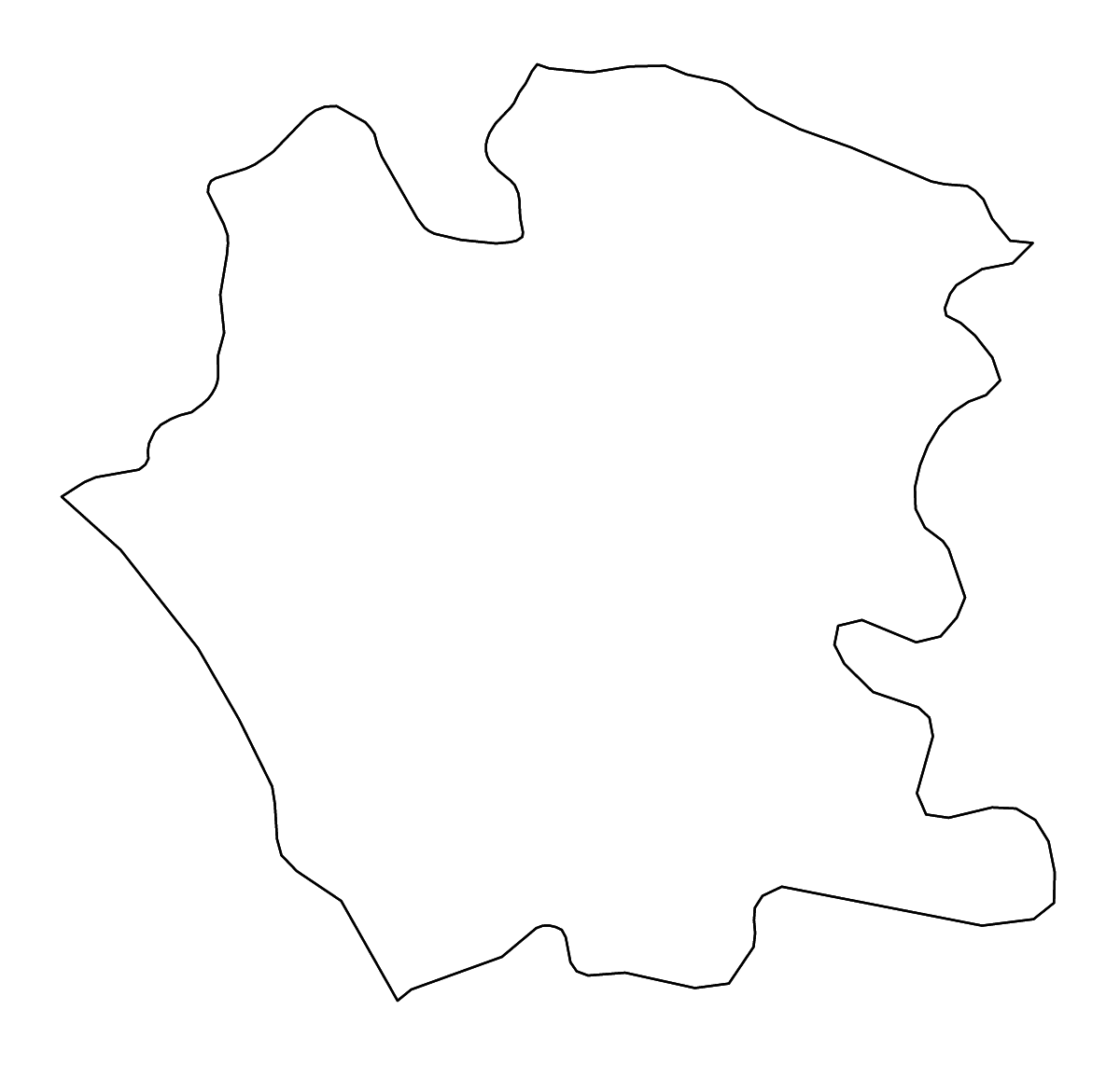 Mapa de contorno de Caserta, Italy con ríos.