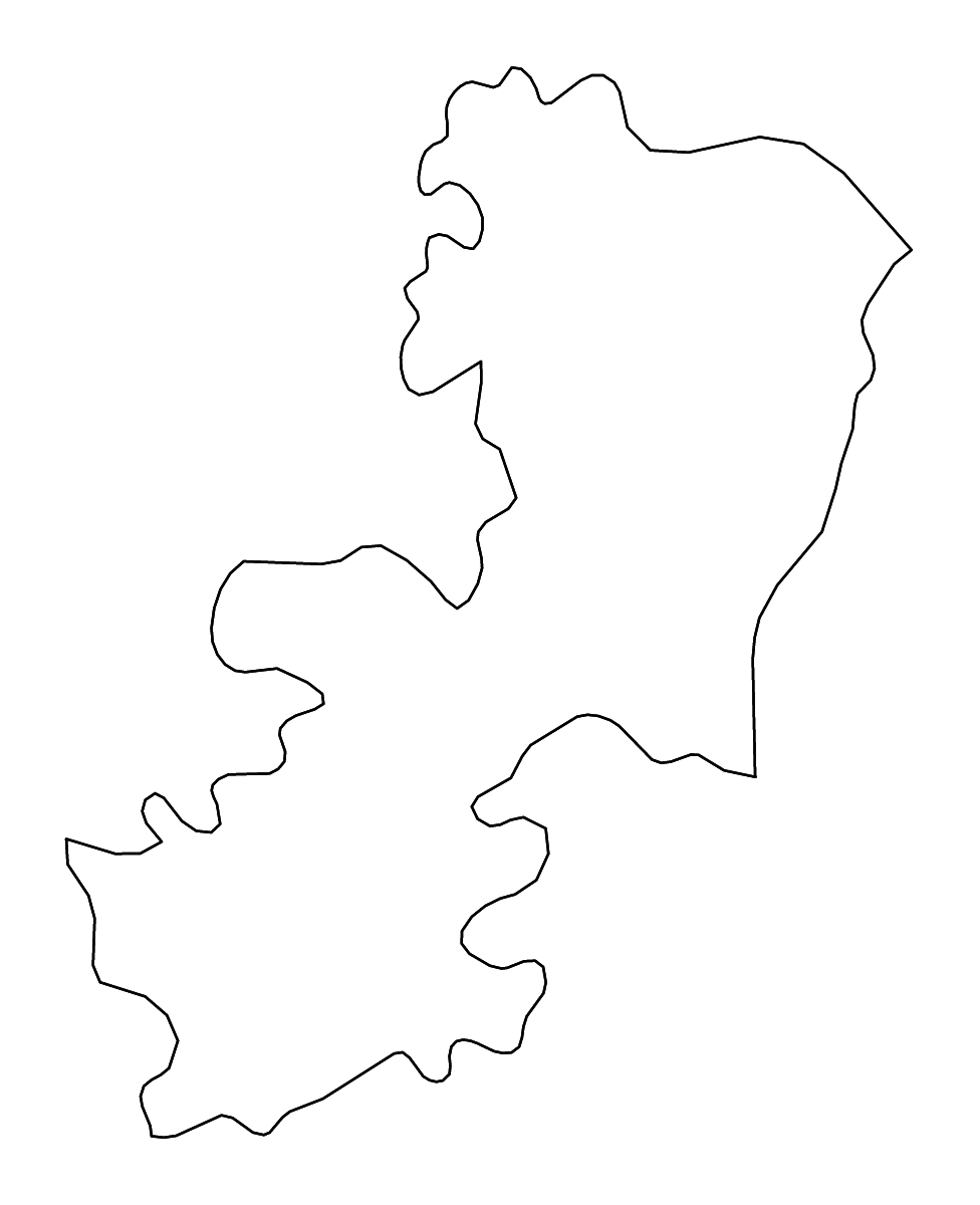 Mapa de contorno de Catania, Italy con ríos.