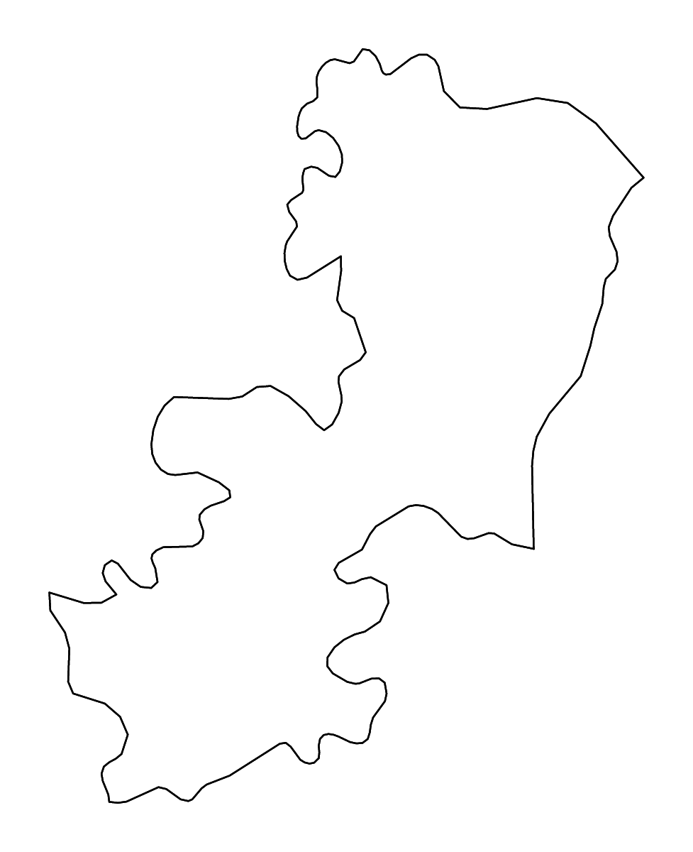 Outline map of Catania, Italy with rivers.