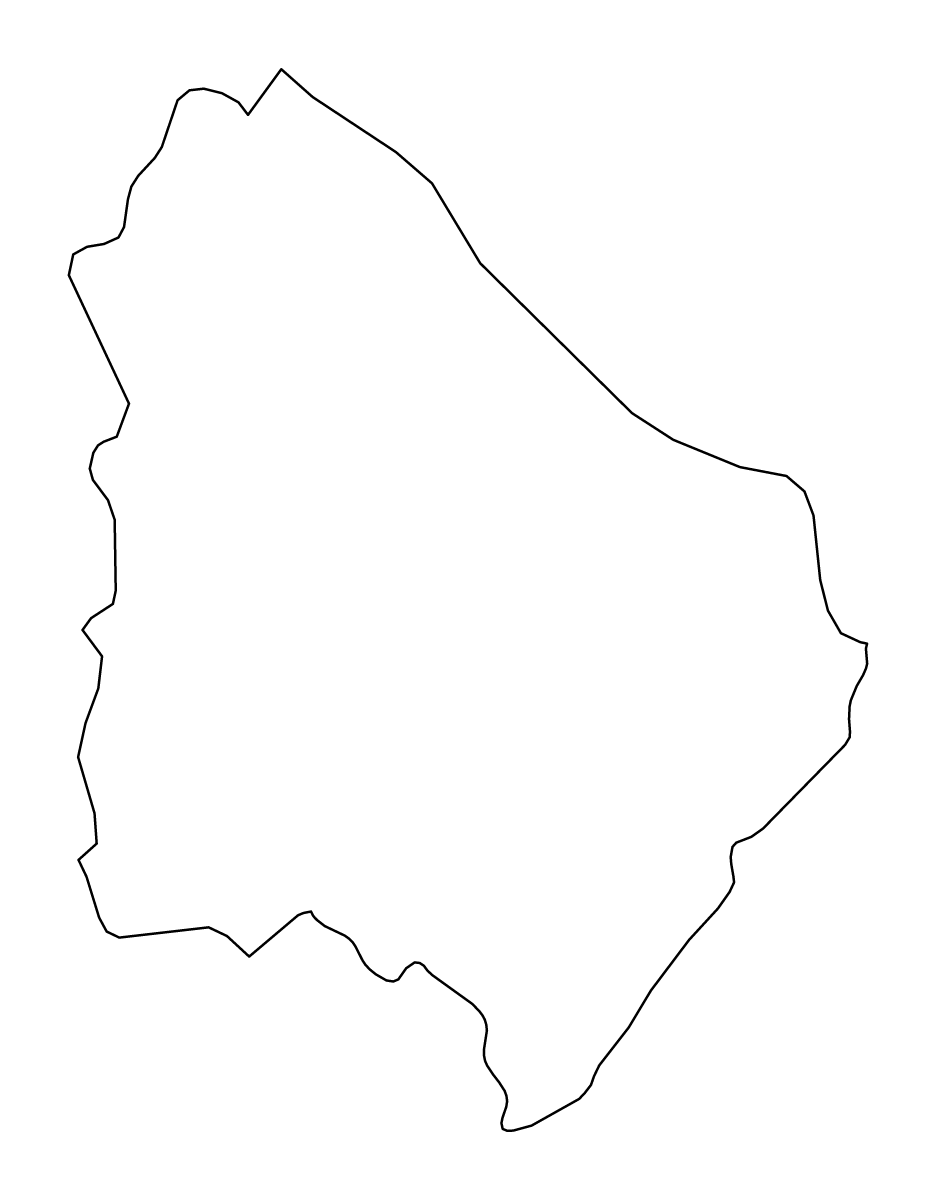Outline map of Chieti, Italy.
