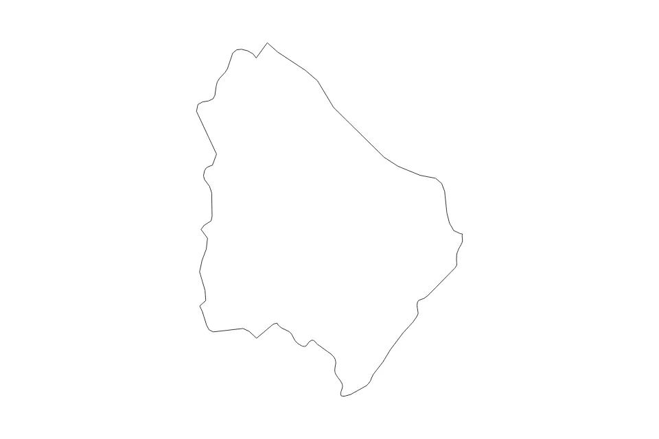 Outline map of Chieti, Italy with subdivision borders.