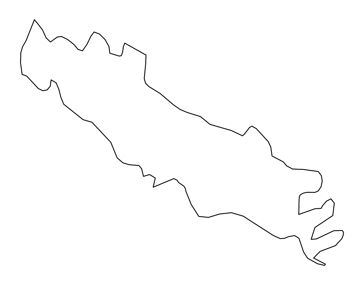 Mapa de contorno de Cremona, Italy con ríos.
